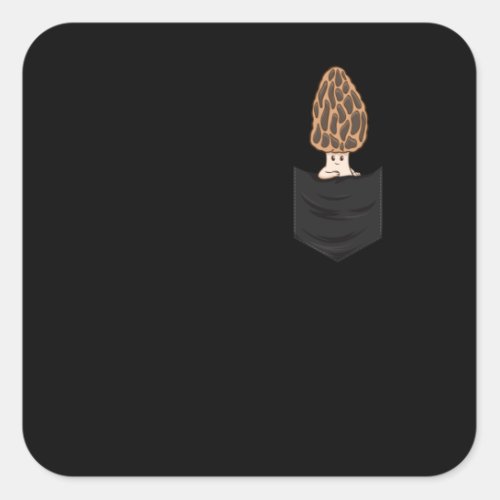 Morel Mushroom Fungi Hunter Mycology Mushroom Square Sticker