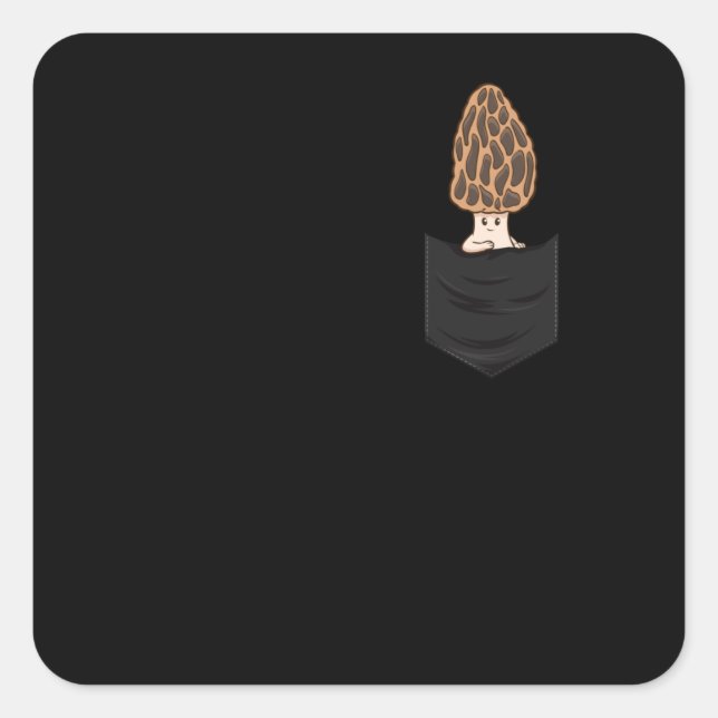 Morel Mushroom Fungi Hunter Mycology Mushroom Square Sticker (Front)
