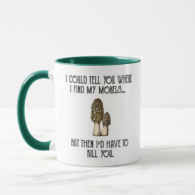 Morel Mushroom Hunter Funny Foraging Mug (Left)
