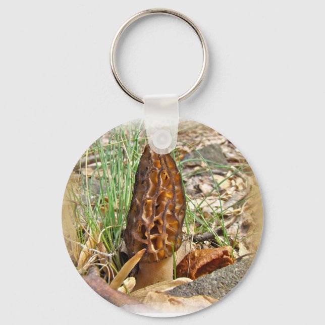 Morel Mushroom Keychain (Front)