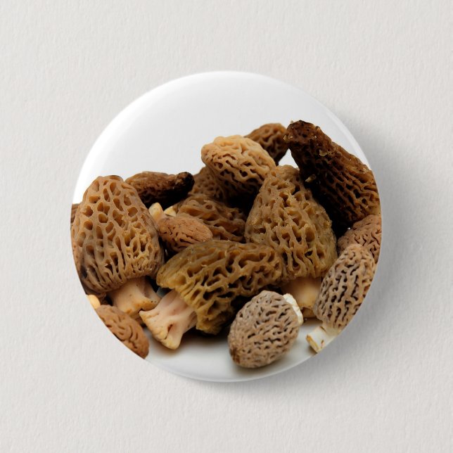 Morel Mushroom Pinback Button (Front)