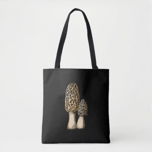 Morel Mushroom Vintage Botanical Illustration Tote Bag