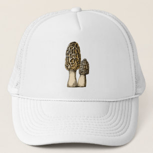 Morel Mushroom Vintage Botanical Illustration Trucker Hat