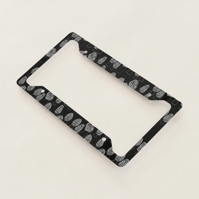 Morel Mushrooms Fungi Forest Foraging Pattern  License Plate Frame (3/4)