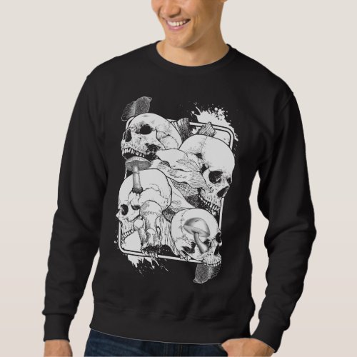 Morel Mushrooms Nature Witchy Skull Sweatshirt