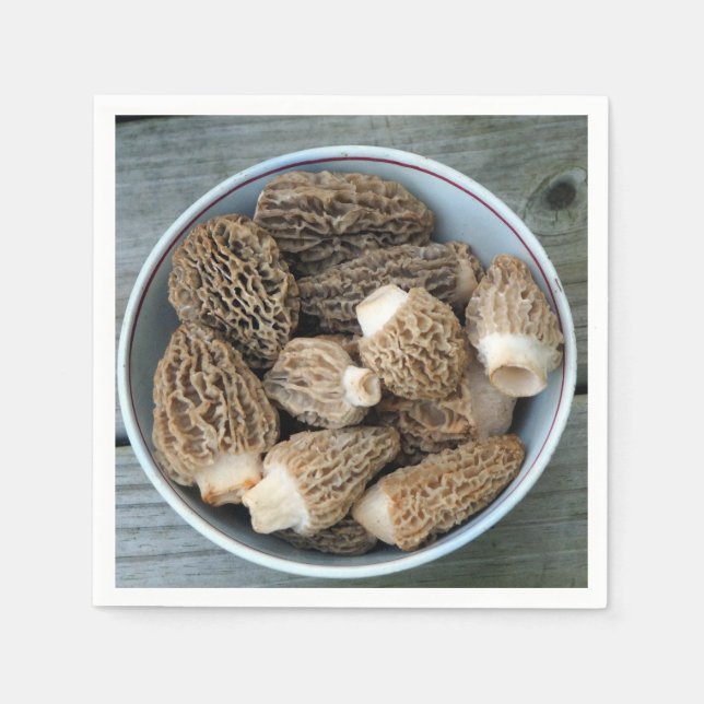 Morel Mushrooms Paper Napkins (Front)