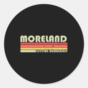 Moreland Surname Funny Retro Vintage 90s Birthday Classic Round Sticker