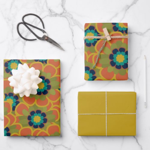 Morelia Flowers Retro Floral Pattern Wrapping Paper Sheets