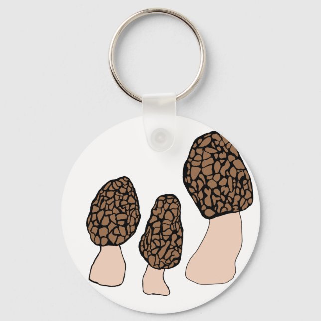 Morels Mushrooms Fun Fungi CUSTOMIZE IT  Keychain (Front)