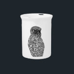 Morepork Pitcher<br><div class="desc">New Zealand native owl - Morepork Hand drawn illustration</div>