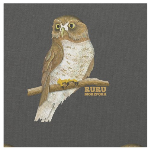 Morepork Ruru New Zeland Bird Fabric