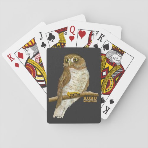 Morepork Ruru New Zeland Bird Poker Cards