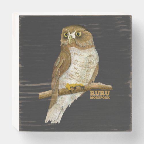 Morepork Ruru New Zeland Bird Wooden Box Sign