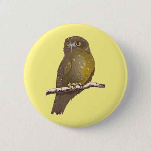 Morepork RURU NZ bird Button