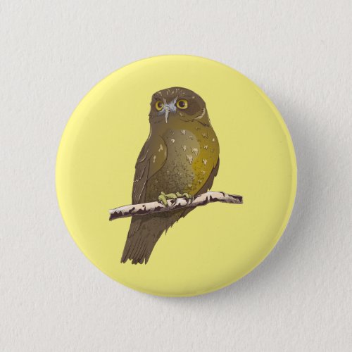 Morepork RURU NZ bird Button