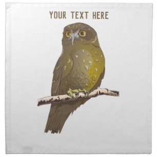 Morepork RURU NZ bird Cloth Napkin