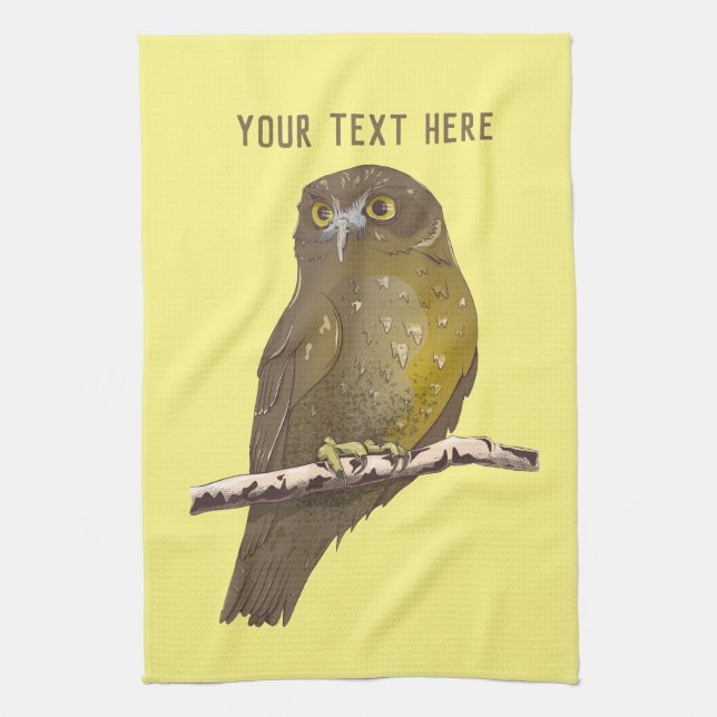 Morepork RURU NZ bird Kitchen Towel (Vertical)