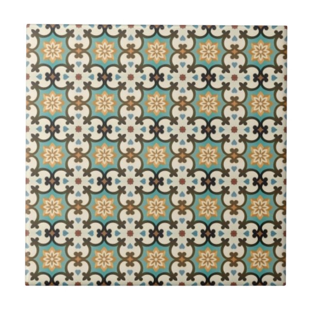 Moresque Pattern Ceramic Tile (Front)