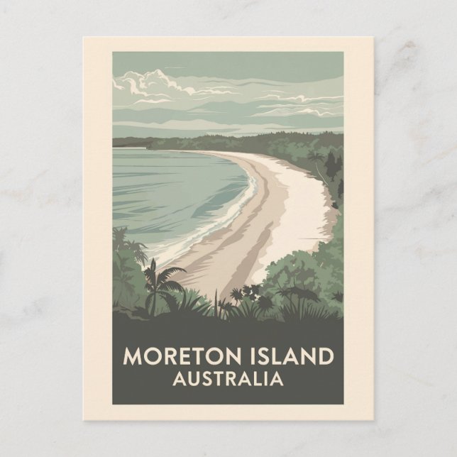 Moreton Island Australia Illustration Travel Art Postcard (Front)