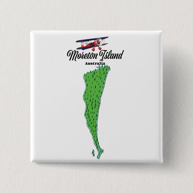 Moreton Island  Australia map poster Button (Front)