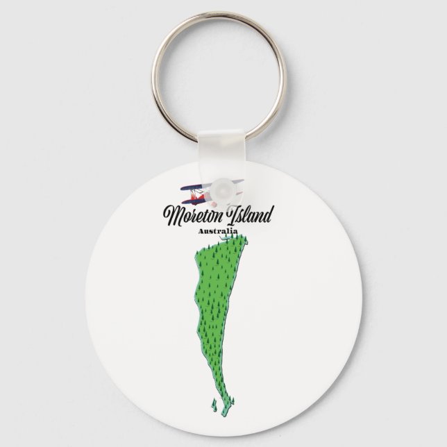 Moreton Island  Australia map poster Keychain (Front)
