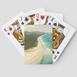 Moreton Island Australia Travel Art Vintage Poker Cards