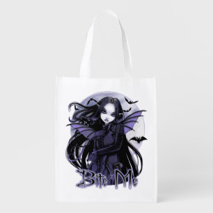 Morgan Bite Me Gothic Vampire Fairy T-Shirt Grocery Bag