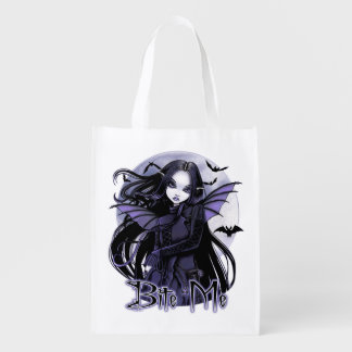 Morgan Bite Me Gothic Vampire Fairy T-Shirt Grocery Bag