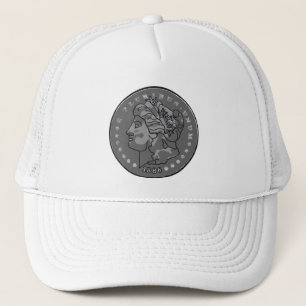 Morgan Dollar Gray Round Coin  Trucker Hat