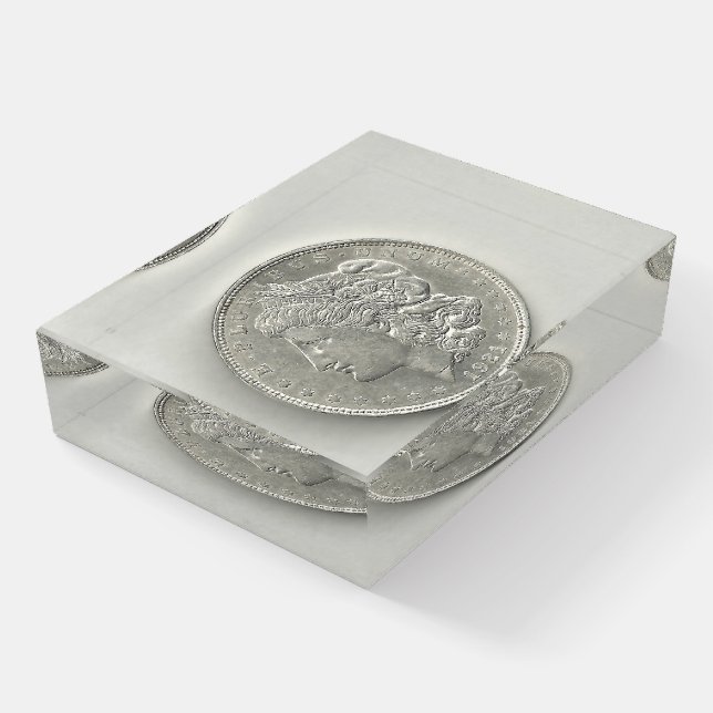 Morgan Dollar Paperweight (Angled)