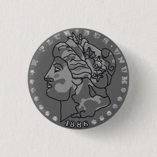 Morgan dollar queen coin art button