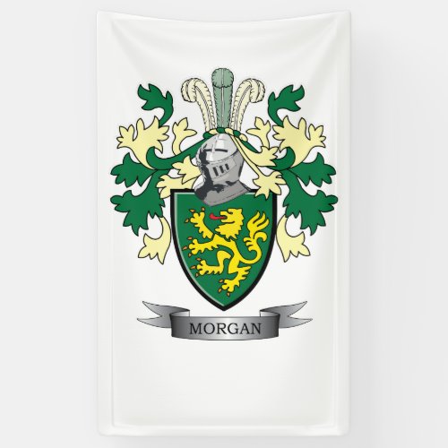 Morgan Family Crest Coat of Arms Banner