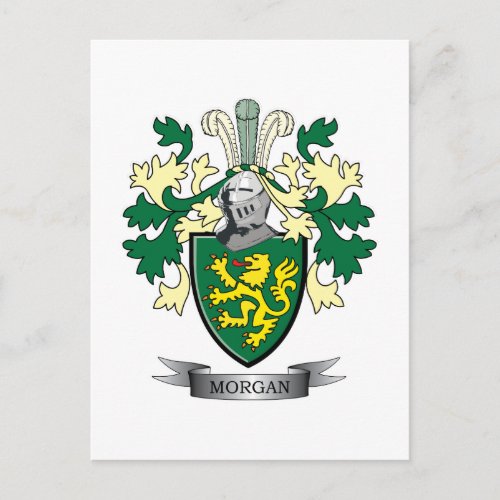 Morgan Family Crest Coat of Arms Postcard