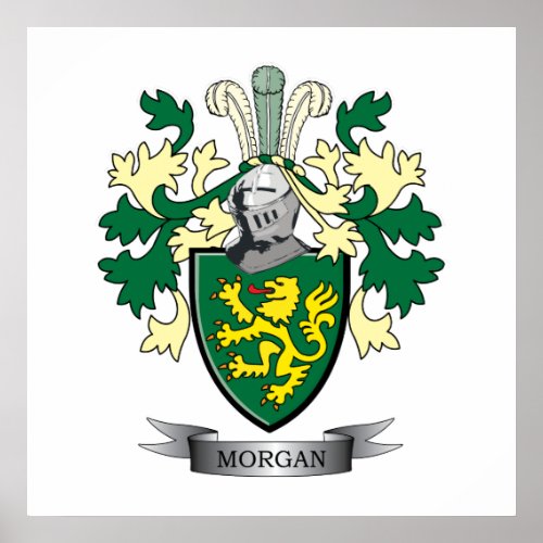 Morgan Family Crest Coat of Arms Poster