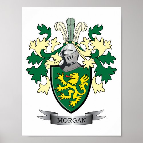 Morgan Family Crest Coat of Arms Poster