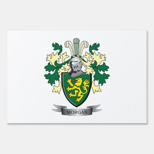 Morgan Family Crest Coat of Arms Yard Sign