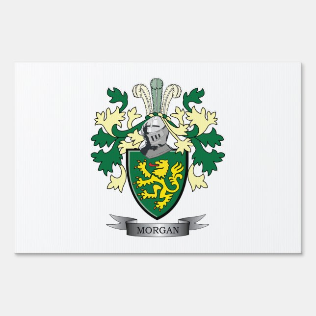 Morgan Family Crest Coat of Arms Yard Sign (Front)
