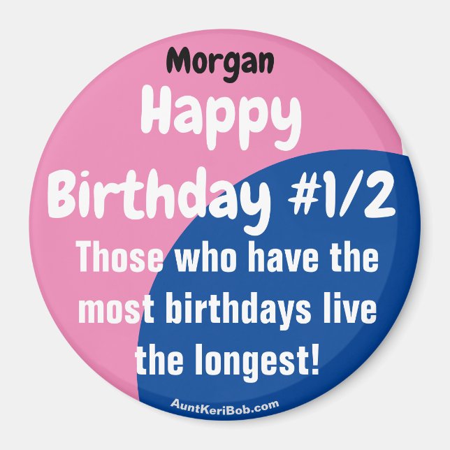 Morgan Happy Birthday #1/2 Magnet (Front)