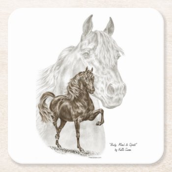 Morgan Horse Art Square Paper Coaster by KelliSwan at Zazzle