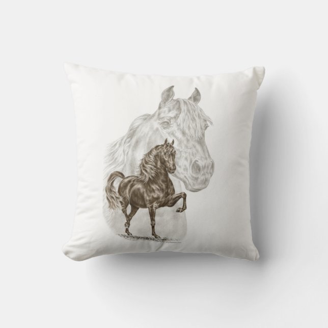 Morgan Horse Art Throw Pillow (Front)
