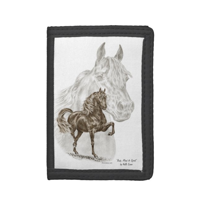 Morgan Horse Art Tri-fold Wallet (Front Vertical)