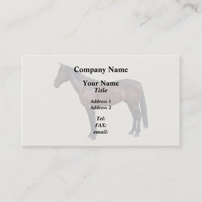 Morgan Horse in Profile Business Card (Front)