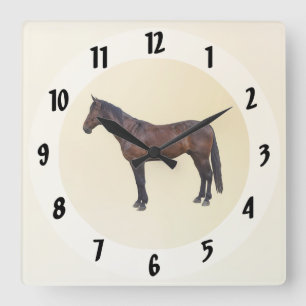 Morgan Horse in Profile Square Wall Clock