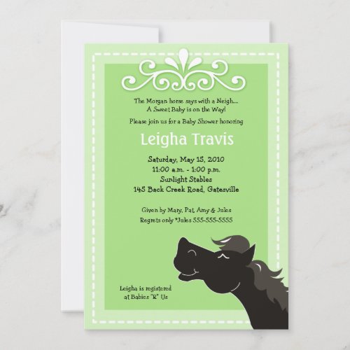 Morgan Horse Neutral 5x7 Baby Shower Invitation