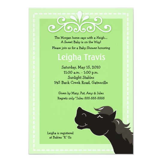 Morgan Horse Neutral 5x7 Baby Shower Invitation