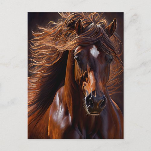 Morgan Horse Oil paint Postcard
