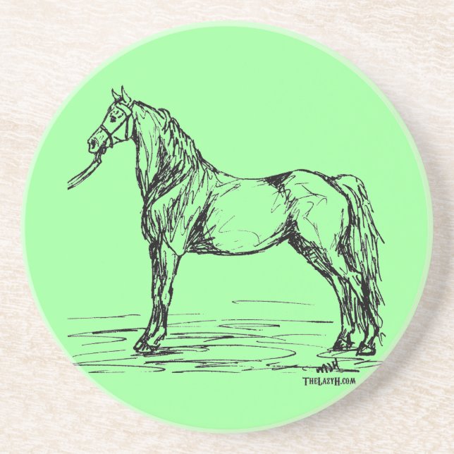 Morgan Horse Simple Sketch Sandstone Coaster (Front)