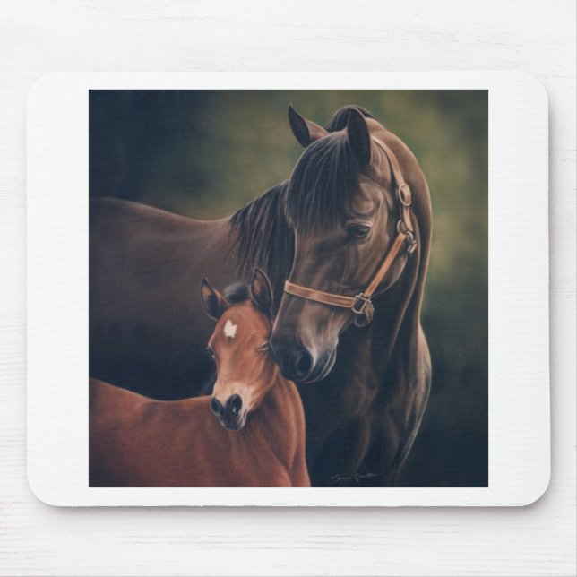 Morgan Mare and Foal Mouse Pad (Front)