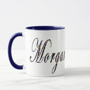Morgan, Name, Logo, Blue Combo Coffee Mug. Mug