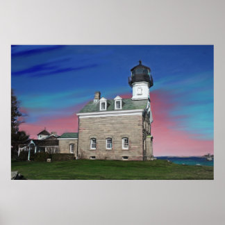 Morgan Point Lighthouse Painting Print